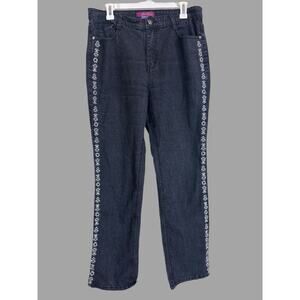 Jeanbay Jeans Size 14 Embroidered Sides